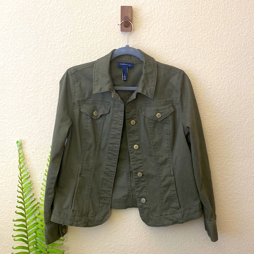Charter Club military green jacket